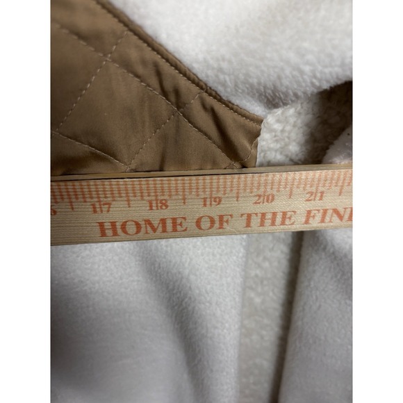 J.CREW Girls Quilted Fleece Snap Neck Pullover Top Cream Brown Small - Picture 5 of 13